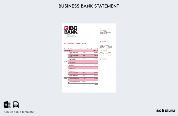 цифровая загрузка выписки по текущему счету IBC Bank в формате Word и PDF